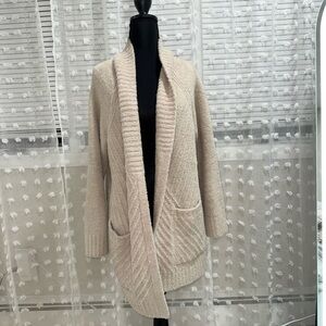 Cream Open-Front cardigan barefoot dreams medium